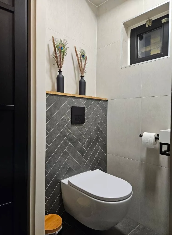Toilet renovatie in Wijhe met nieuw tegelwerk