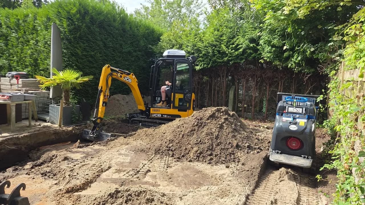 Voorbereiding van ondergrond voor uitbouw